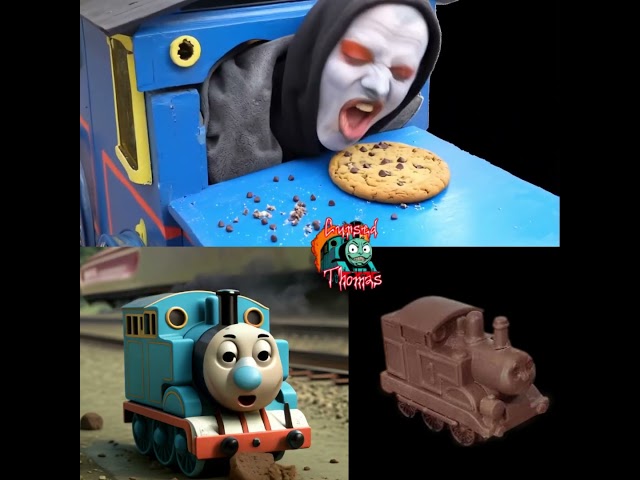 REAL CURSED THOMAS TRAIN COOKIE EATER VS CHOCOLATE TRAIN VS THOMAS TRAIN  #cursedthomas