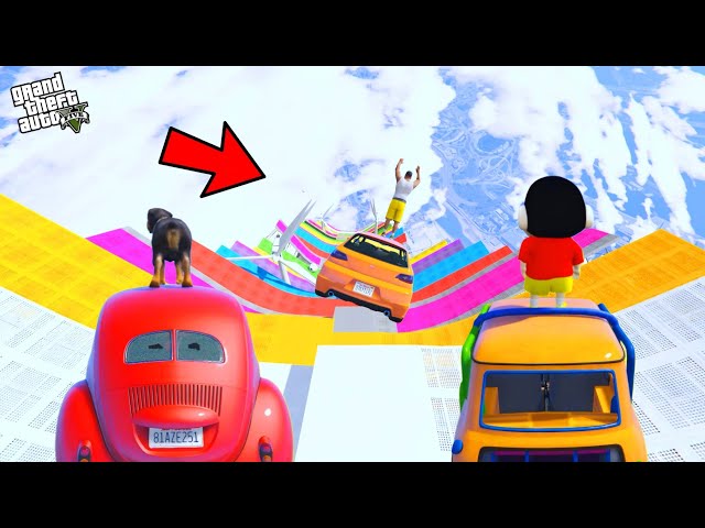 FRANKLIN And SHINCHAN Take On CRAZY Parkour RAMP Challenge In GTA 5