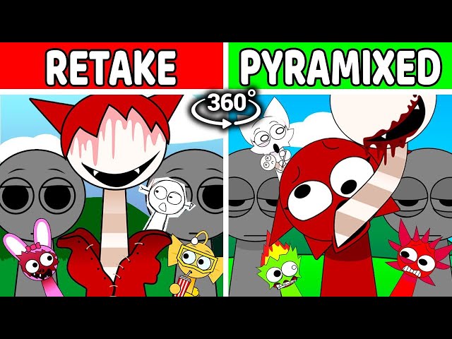 360° Incredibox Sprunki Wyrum and Mroona Pyramixed Version in Retake Mod!