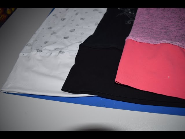 DIY TRANSFORMATIONS of a short t-shirt - lengthening using old material or lace.