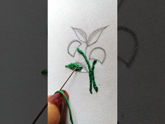 Lovely design tutorial hand embroidery #shorts #youtubeshorts #viralvideo #craft #pattern #ideas