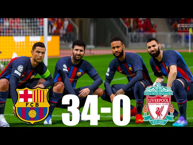 FIFA 23 | MESSI, RONALDO, NEYMAR, MBAPPE, ALL STARS - UCL 23/24 | BARCELONA 34-0 LIVERPOOL