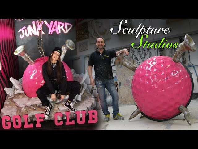 Giant Golf Balls - Junkyard Golf Fibreglass Billboard Props by Sculpture Studios