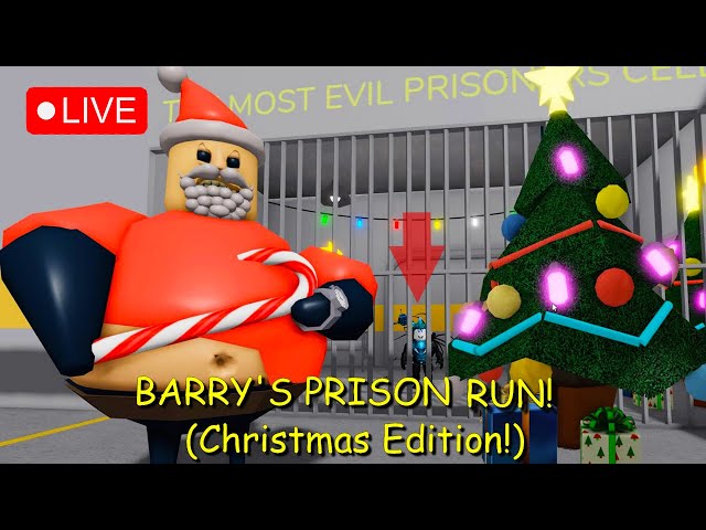 Roblox Game Barry's Prison Christmas Edition.🔴 LIVE Stream Gameplay