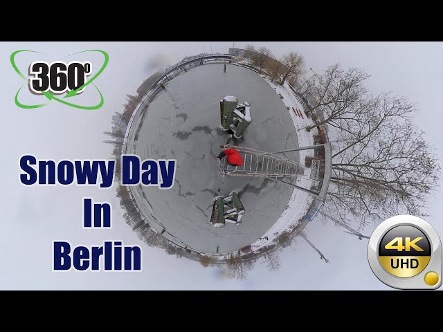 Snowy Day Walk In Berlin - ASMR Walking In Snow - 4K 360° VR