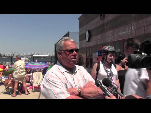 Mayor Menino Hosts Pool Party in North End - July 17 2011