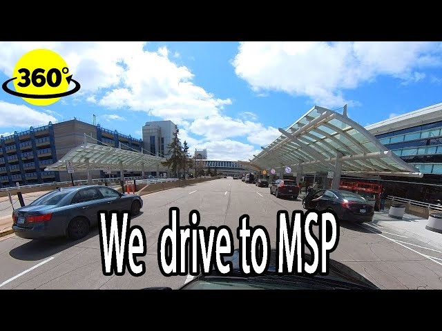 360° Video | We drive to Minneapolis−Saint Paul International Airport | MSP