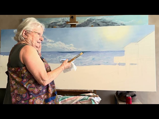 Painting a large seascape canvas 6