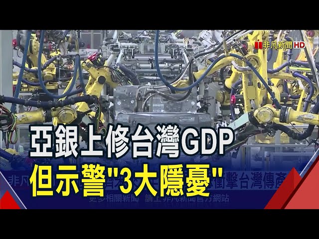 亞銀上修台灣GDP至3.5%但示警"3大隱憂" 中國經濟未來2年將續弱 恐衝擊台灣傳產業｜非凡財經新聞｜20240925