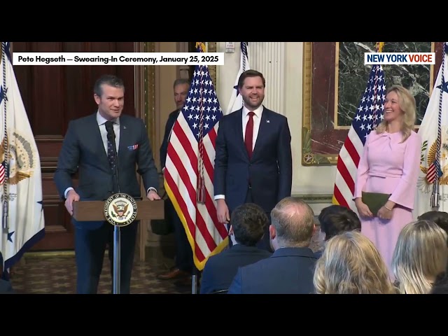 Secretary of Defense Pete Hegseth Delivers Full Remarks Upon Swearing-In