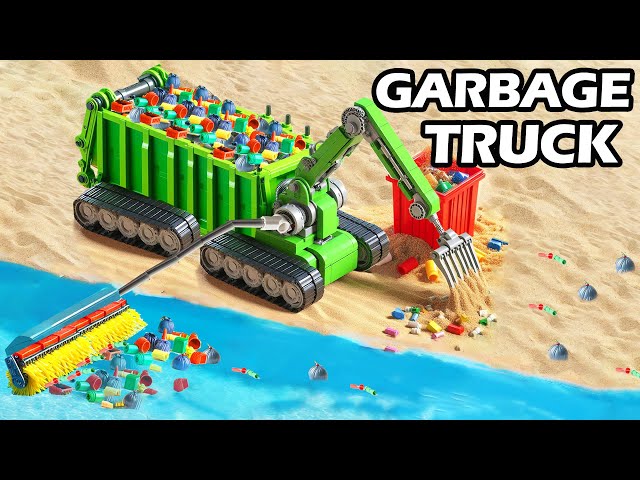 Amazing Beach Trash Recycling! LEGO Technic Garbage Truck