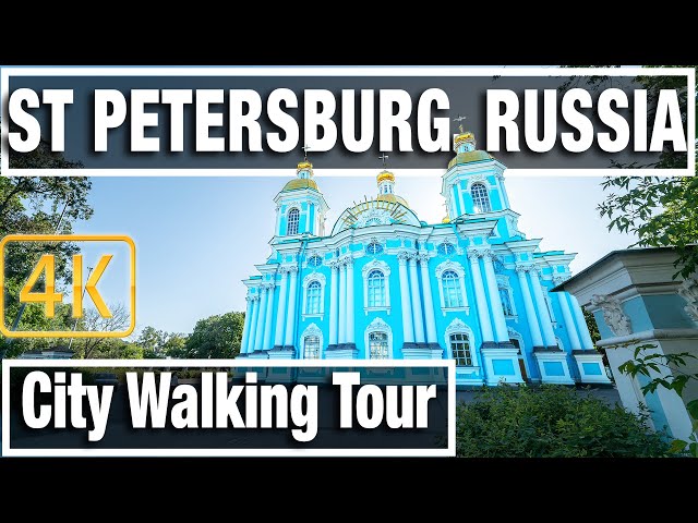 4K City Walks: St Petersburg Tours Russia Evening  - Virtual Walk Walking Treadmill Video