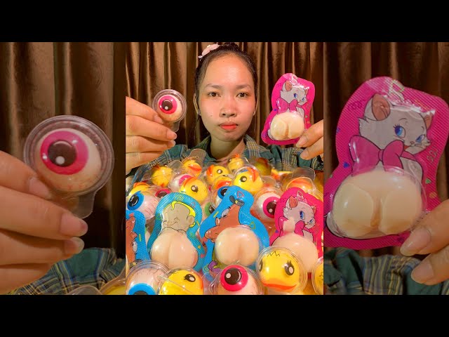 EYEBALL & YELLOW CANDY JELLY FAST EATING ASMR MUKBANG SHOW