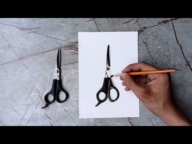 HOW TO DRAW A PERFECT SCISSOR drawing