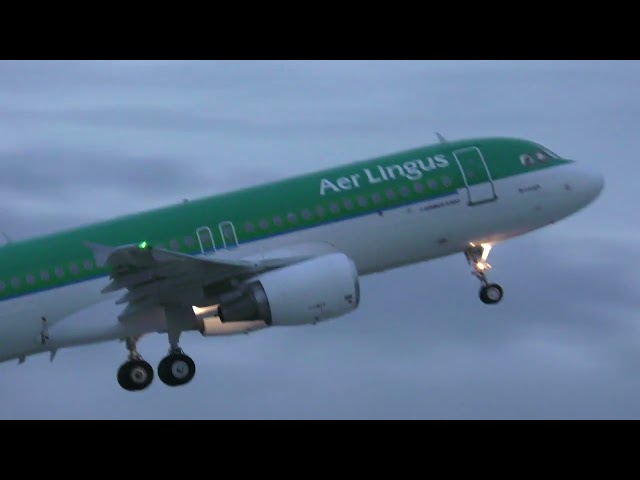 Aer Lingus EI676 Dublin Airport to Budapest take-off on 06/01/2023 - EI-GAM Airbus A320