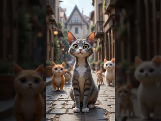 Urban Whiskers: Epic City Cat Adventure That Will Melt Your Heart! #Shorts #HiburanMata #Viral