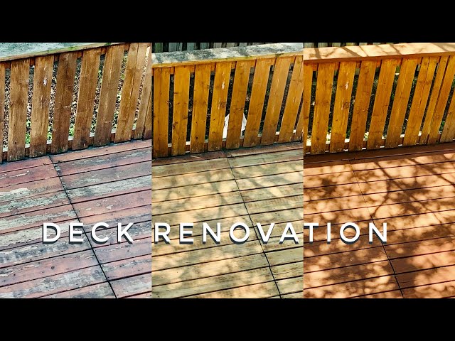 DIY Making Deck Renovation with BEHR Wood Cleaner and Russet Paint