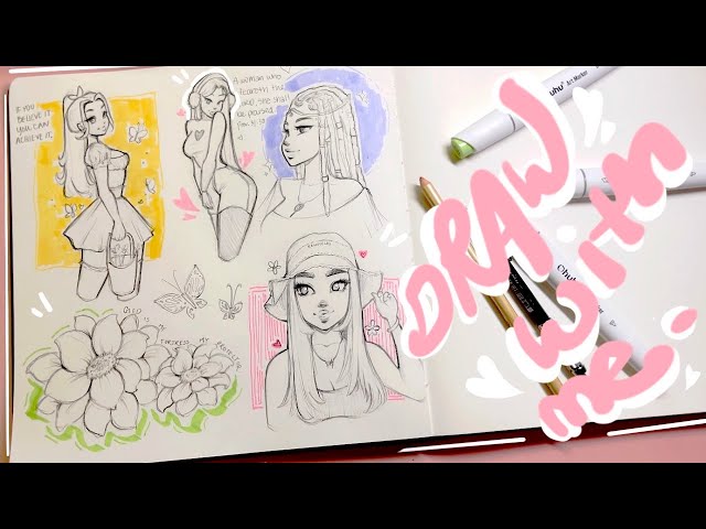 Draw With Me ✍🏽💕| Filling a Page in My Sketchbook