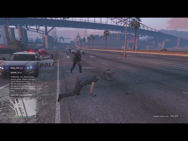 Taking out a Player in Passive Mode Chaos in GTA V – Ran Over Player with Kuruma in Front of Cops!