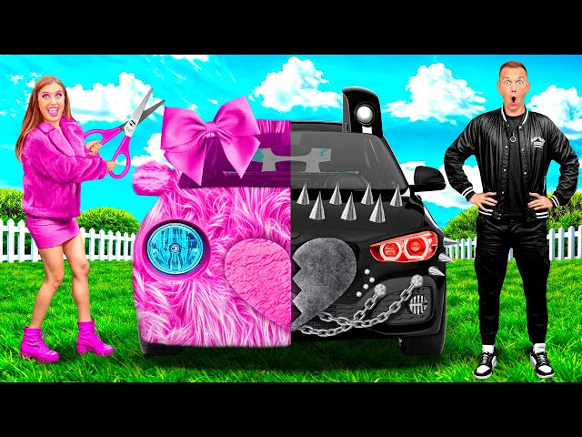 Pink Car vs Black Car Challenge | Funny Challenges by DuKoDu