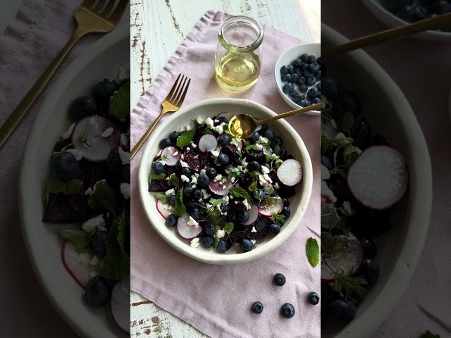 Blueberry & Roasted Beetroot Salad  #recipe #salad #5adaynz #beetroot #blueberry