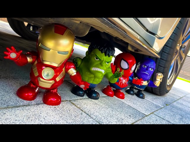 Crushing Crunchy & Soft Things by Car! EXPERIMENT: CAR vs Iron Man, Spiderman, Hulk, Thanos