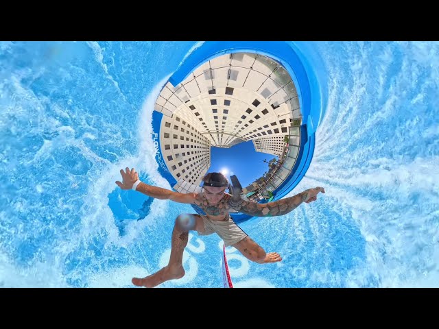 Scott Callens VR insta360 x4 8k 360 video at Planet Hollywood Las Vegas Resort Pool FlowRider Surf