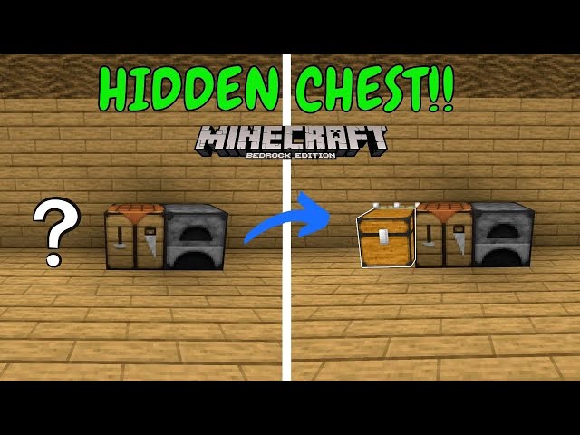 Minecraft Bedrock Secret Chest | Bedrock Redstone Tutorial