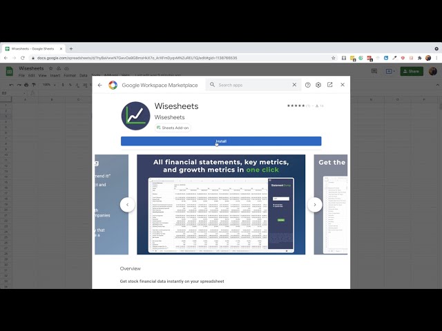 How to download Wisesheets on Google Sheets