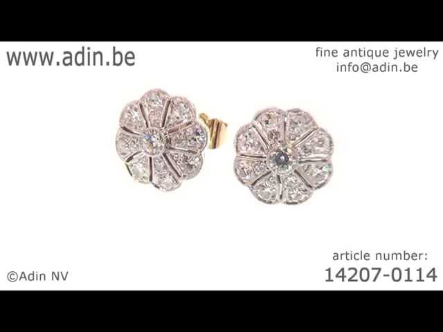 Estate diamond ear studs. (Adin reference: 14207-0114)