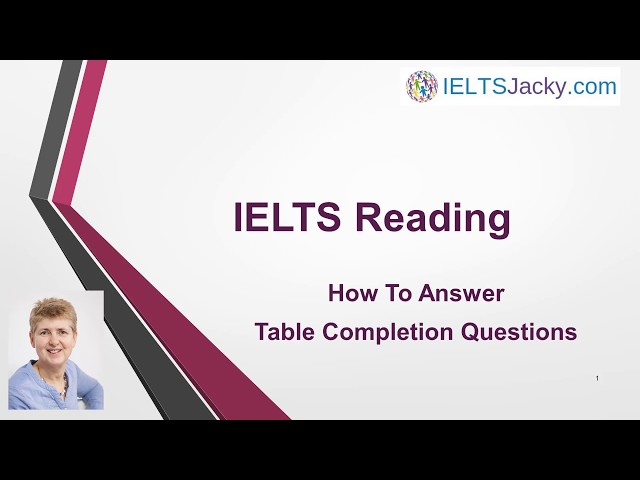 IELTS Reading – How To Answer Table Completion Questions