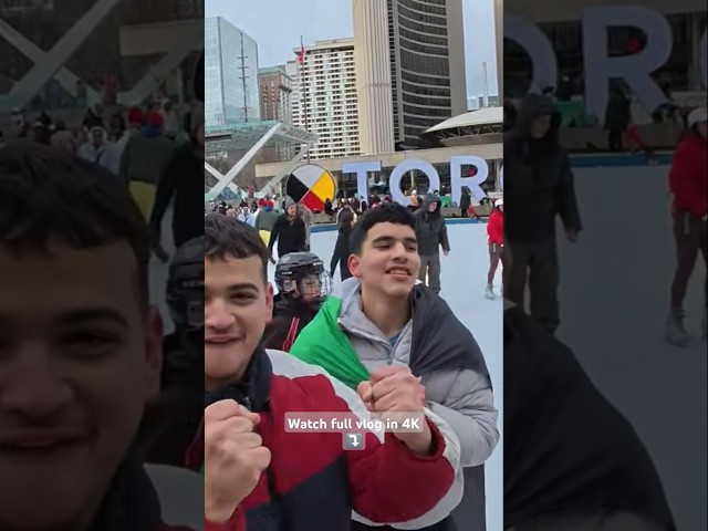 Toronto Skating Adventure at Nathan Phillips Square کینیڈا کے شہر ٹورنٹو  میں اسکیٹنگ ایڈونچر