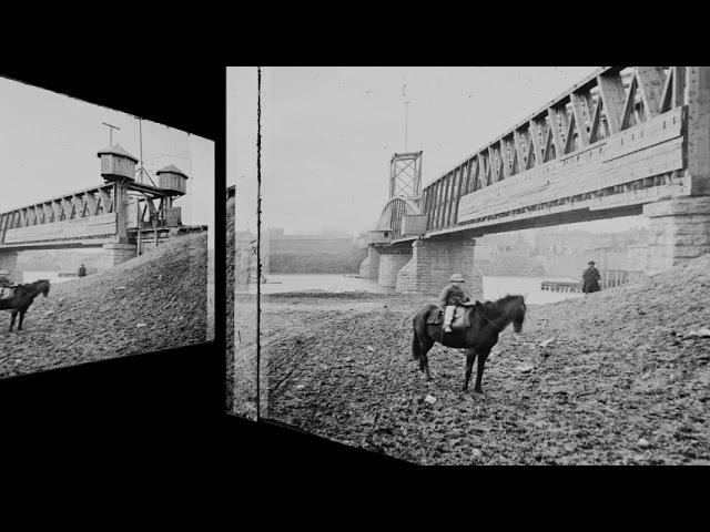 Fortified Railroad Bridge, Cumberland River, TN 1864 (silent, still image)