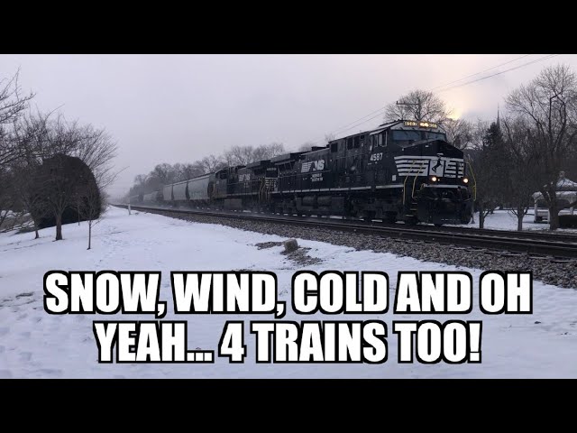 Snow, Wind, Cold and oh yeah, 4 trains too!