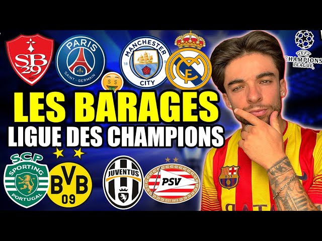 PRONOSTIC BARRAGE LIGUE DES CHAMPIONS : BREST vs PSG, CITY vs REAL....