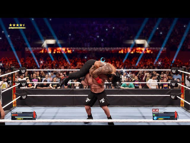 WWE 2K24 - Brock Lesnar vs. Roman Reigns for WWE Championship in 4K #wwe #WWE2K24 #PS5