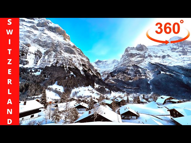 BEST 360° Virtual Driving Tour of the GRINGELWALD winter valley / Switzerland/ Winter Lofi Vibes