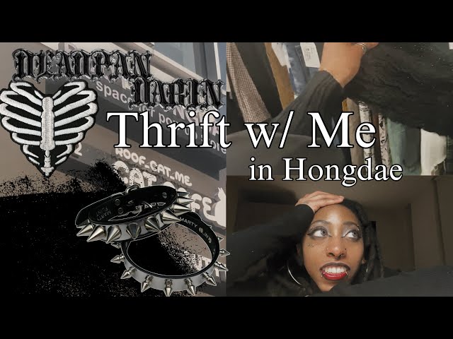 Thrift With Me #1 🩶🕸️| Acubi, Gothic Thrift Shopping in Hongdae, H&M