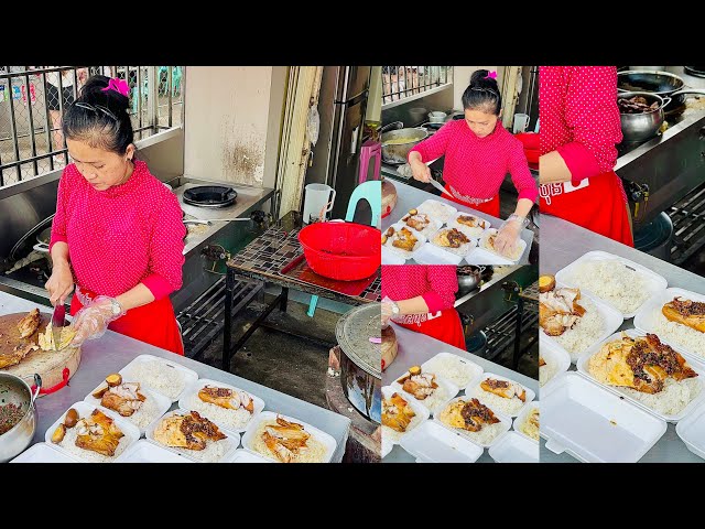 Cambodia Breakfast Bay Sach Chrouk (white rice with fried pork) #cambodia #foodtours