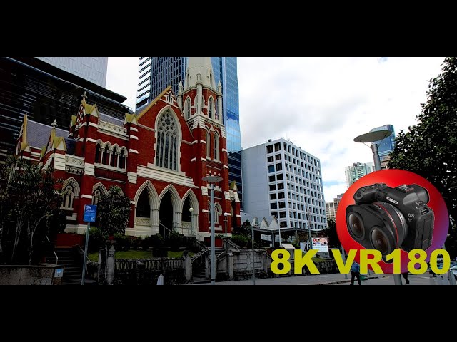 8K VR180 BRISBANE & ALBERT STREET UNITING CHURCH plus memorials in Queensland in 3D (Travel/ASMR)