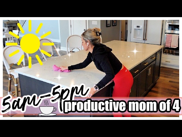 *NEW* 5AM - 5PM PRODUCTIVE MOM ROUTINE WORKOUT, HEALTHY EASY MEALS PLANNING + BAKING TIFFANI BEASTON