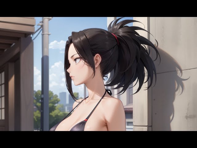 [VR] Woman with black hair in ponytail