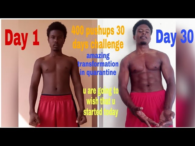 30 Days PUSHUPS CHALLENGE  home quarantine epic results 400 pushups body change home workout