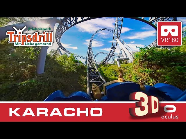 3D VR Roller Coaster KARACHO VR180 3D Tripsdrill on-ride POV - front row #vr180 #rollercoaster