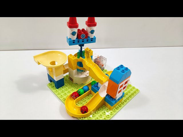 Satisfying Marble Run Slide Building Blocks, LEGO Duplo & a Fun Elevator Ride!