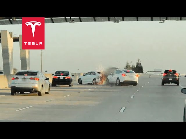 TESLA AUTOPILOT FSD SAVES WOMAN IN HORRIFIC HIGHWAY CRASH!