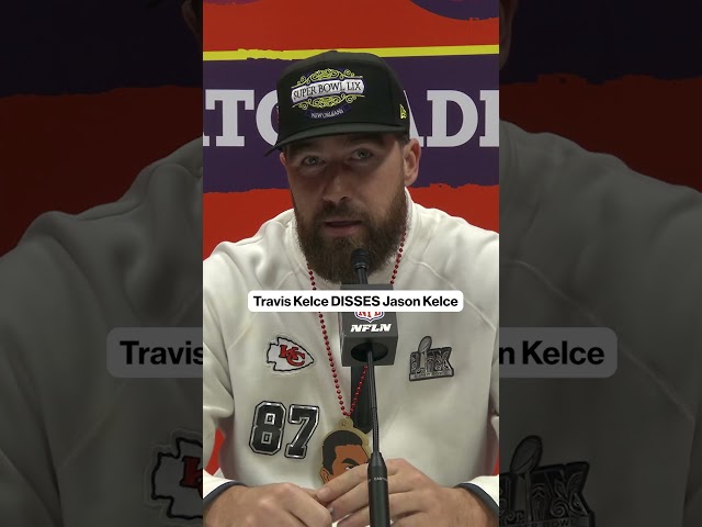 Travis Kelce DISSES Jason Kelce 😂 #NFL #football #brothers #SuperBowlLIX #chiefs