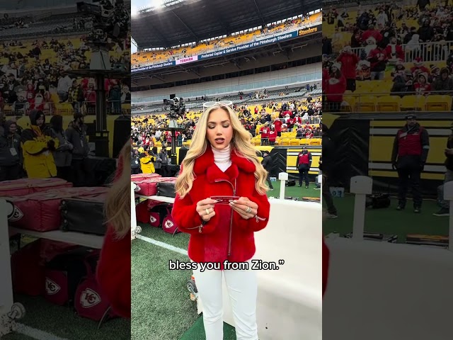 Gracie Hunt shares her Christmas message from Psalm 134 for the Chiefs vs. Steelers game. 🎄❤️