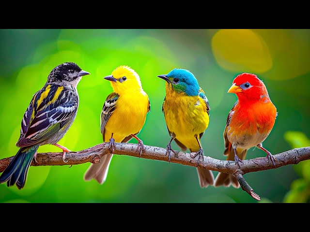 Relaxing Bird Sounds 4K ~ Birds Singing Heal Stress, Anxiety And Depression 🌿 Restore Energy to Mind