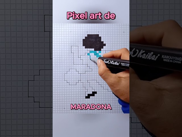 Como Dibujar a MARADONA en pixel art-How to Draw MARADONA in pixel art